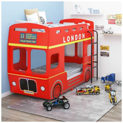 Letto A Castello Autobus Londra Rosso In Mdf 90x200 Cm características