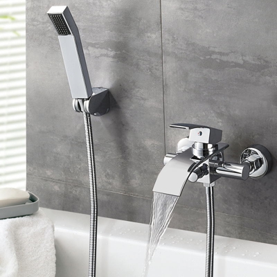 Auralum Rubinetto Per Vasca a Cascata Con Doccetta, Sistemi Doccia In Ottone Cromo