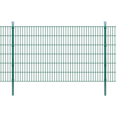 Pannello di recinzione 2D giardino con paletti 2008x1230 mm 2m verde - Verde - Youthup