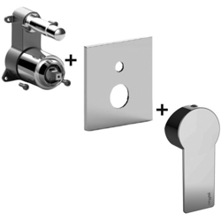 Set esterno miscelatore incasso doccia 2 uscite Paffoni Tango deviatore a pulsante e piastra abs características