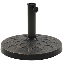 Base per Parasole Rotonda in Poliresina 13 kg Bronzo - Grigio - Vidaxl precio