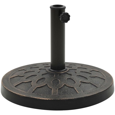 Base per Parasole Rotonda in Poliresina 13 kg Bronzo - Grigio - Vidaxl