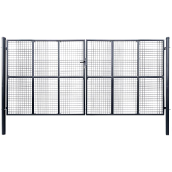 Cancello per Giardino in Acciaio Zincato Grigio 400x175 cm - Grigio - Youthup características