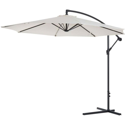 Ombrellone gazebo da giardino decentrato in alluminio 300 x 300 cm ecru ecrù