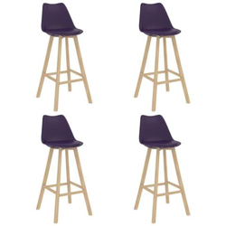 Sgabelli Da Bar 4 Pz Viola Scuro Pp E Legno Massello Di Faggio en oferta