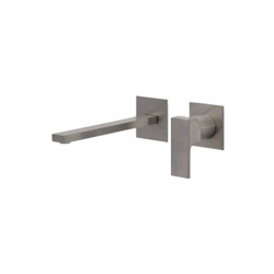 Miscelatore lavabo a parete acciaio spazzolato Gattoni Kubik 2537/25NS | 200 mm - Acciaio Spazzolato precio