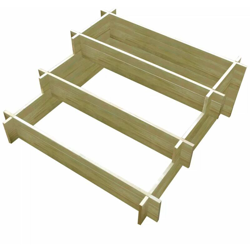 Fioriera a 3 Livelli in Legno Impregnato FSC 90x90x35 cm en oferta