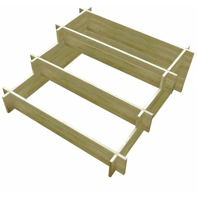 Fioriera a 3 Livelli in Legno Impregnato FSC 90x90x35 cm
