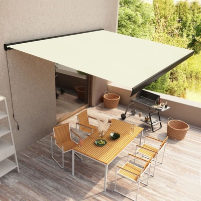 vidaXL Tenda a Cassonetto Manuale 400x300 cm Crema - crema