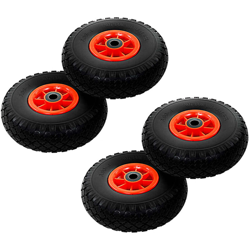 Ruote Carrello a Mano 4 pz in PU Solido 3.00-4 (260x85) - Nero - Youthup en oferta