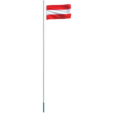 Bandiera con Pennone in Alluminio 6,2 m dell'Austria - Vidaxl
