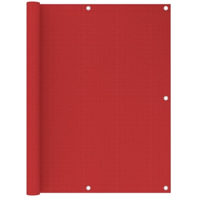 Paravento da Balcone Rosso 120x400 cm in HDPE - Rosso - Vidaxl