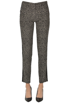 Animal print chino trousers