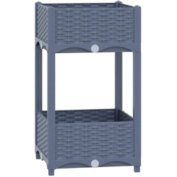 Fioriera Rialzata 40x40x71 cm in Polipropilene - Grigio - Vidaxl en oferta