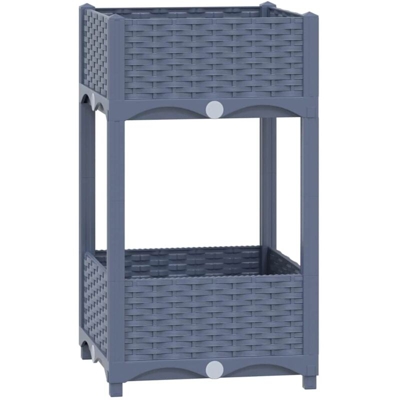 Fioriera Rialzata 40x40x71 cm in Polipropilene - Grigio - Vidaxl