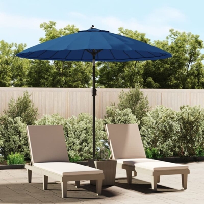 Ombrellone da Esterni con Palo in Alluminio 270 cm Azzurro - Blu - Vidaxl