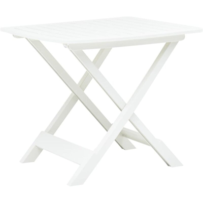 Tavolo da Giardino Pieghevole 79x72x70 cm Plastica Bianco - Bianco - Vidaxl