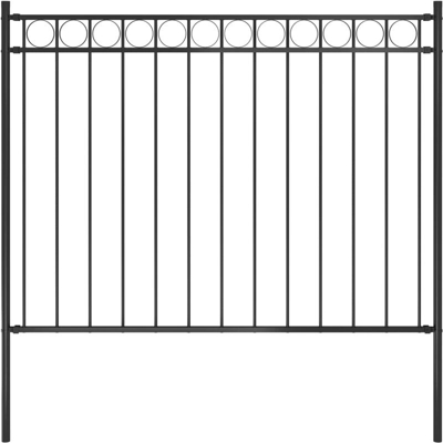 Recinzione da Giardino in Acciaio 1,7x1,2 m Nera - Nero - Youthup
