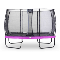 SOLO TRAMPOLINO Tappeto elastico da giardino rettangolare 244x427cm - rosa. Con rete di sicurezza a chiusura automatica e bordo protettivo robusto e características