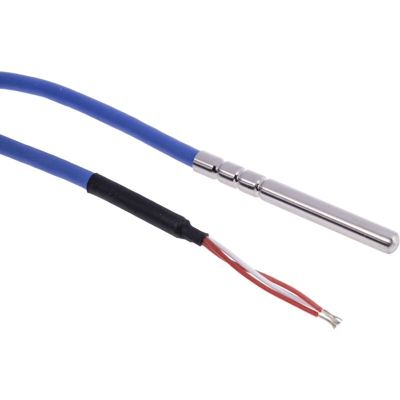 Termocoppia tipo PT 100, cavo 2.5m, diametro sonda 6mm, lunghezza sonda 60mm, in acciaio inossidabile, -20°C a +200°C