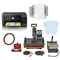 Kit Per Sublimazione Pressa A Caldo Termopressa Transfer - 5 In 1 & Stampante Sublimatica Eco Tank & 10 Mascherine Personalizzabili precio