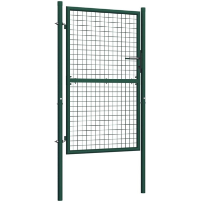 Cancello per Recinzione in Acciaio 100x200 cm Verde
