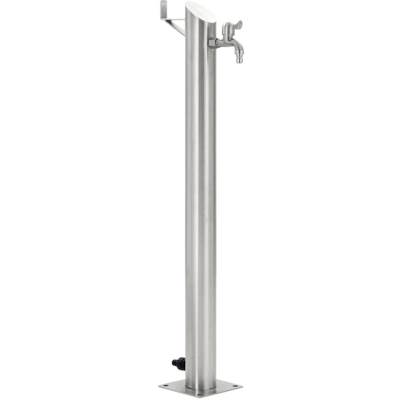 Fontanella a Colonna in Acciaio Inossidabile Rotonda 95 cm