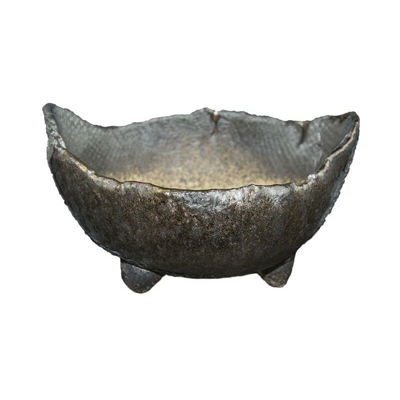 Vaso per bonsai Giapponese Morrisan ovale in gres smaltato viola-grigio antracite 11,5x9,5x4,5-5,5 cm - B13-26