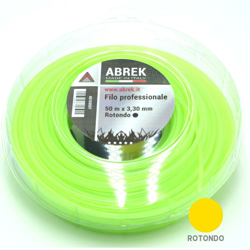 Abrek - D. 3,3 MM X 50 MT TONDO FILO DECESPUGLIATORE VERDE BOBINA TESTINA GIARDINO en oferta