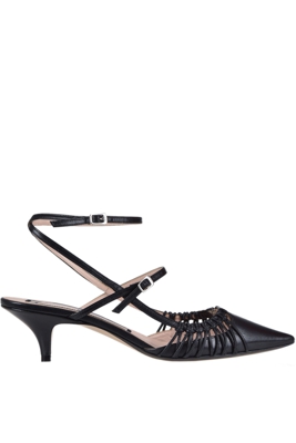 Leather slingback pumps