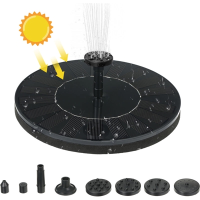 Asupermall - Fontana solare con protezione dalla carenza d'acqua della batteria da 2.8W 1000A