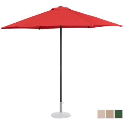 Ombrellone Da Esterno Terrazzo In Rosso Esagonale 270 Cm Acciaio Poliestere