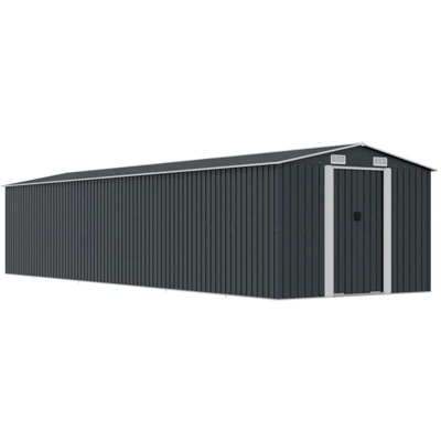 Capanno da Giardino 257x990x181 cm in Acciaio Zincato Antracite - Antracite - Vidaxl