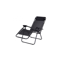 Sedia Sdraio Pieghevole Reclinabile Relax In Textilene Nero 90X65X110 Cm (53411) en oferta
