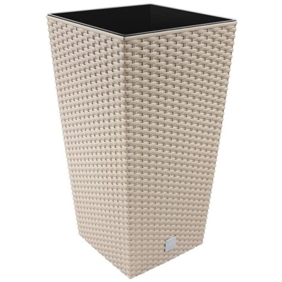 Vaso di fiori Rato da 7,2 litri con inserto 17 x 17 x 32,4 cm colore mocca