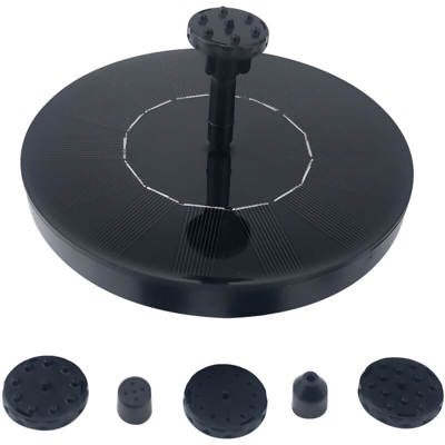 Pompa ad acqua a fontana solare per vasca da bagno per uccelli Fontana ad acqua ad energia solare con 6 ugelli a spruzzo Pompa galleggiante portatile