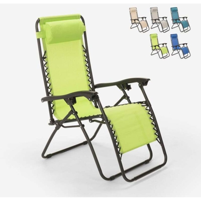 Sedia sdraio spiaggia giardino pieghevole multiposizione Emily Zero Gravity | Verde