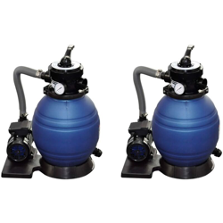 YOUTHUP Pompe con Filtro a Sabbia 2 pz 400 W 11000 l/h - Blu en oferta