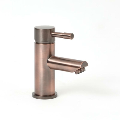 Hudson Reed Amara Rubinetto Miscelatore Monoforo per Lavabi Bagno - Design Moderno - Ottone Solido Rame Spazzolato - 148 x 54mm