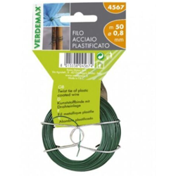 FILO TONDO IN ACCIAIO PLASTIFICATO - 50M / Ø0,8MM - Verdemax precio