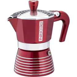 Caffettiera Infinity 1 Tazza Lega di Alluminio Macchinetta Caffe Rosso - Pedrini en oferta