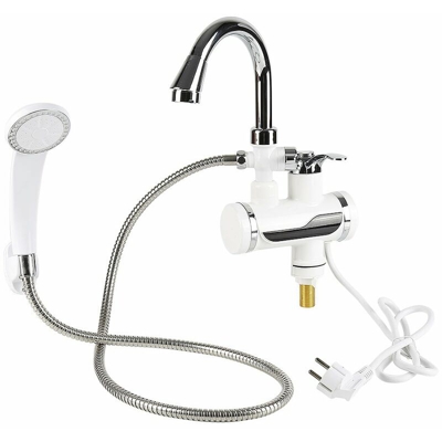 Rubinetto Elettrico, Riscaldatore Acqua Calda con Doccetta, Senza Serbatoio