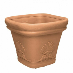 Vaso decorato festonato in resina quadrato 38 x 38 cm mod zeus impruneta en oferta