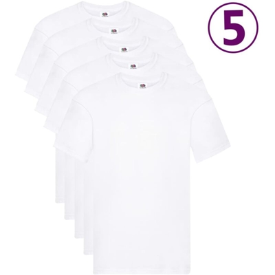 Magliette Originali 5 pz Bianche XL in Cotone - Bianco - Fruit Of The Loom