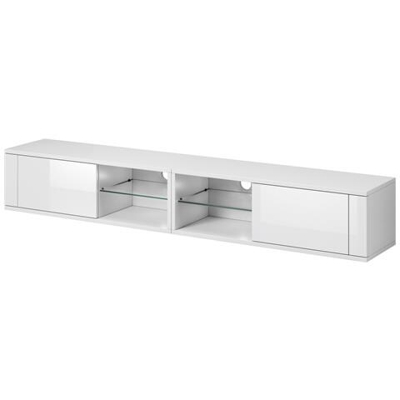 Mobile Tv Moderno Azalia Double Bianco / bianco Lucido 200cm