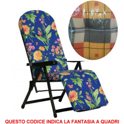 Sedia a sdraio con cuscino in cotone a quadroni en oferta