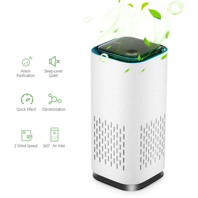 Purificatore d'aria USB per auto con filtro a carboni attivi Rimuovi formaldeide Benzene Fumo Particelle di polvere Odore Bassa / alta Velocita del