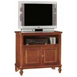 Mobile Porta Tv In Legno Massiccio Di Pioppo Arte Povera Noce Scuro en oferta