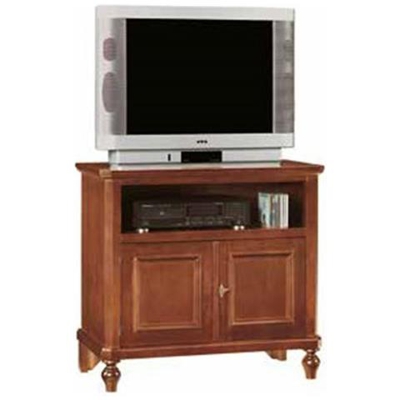 Mobile Porta Tv In Legno Massiccio Di Pioppo Arte Povera Noce Scuro