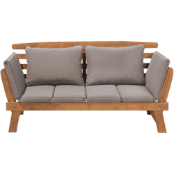 Divano da giardino in legno marrone chiaro PORTICI en oferta